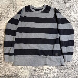 American Eagle  Mens Striped Long Sleeve Raglan Crewneck Sweatshirt Large